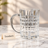 Glass Juice Mug - Clear Crystal Checkered Beer Mug