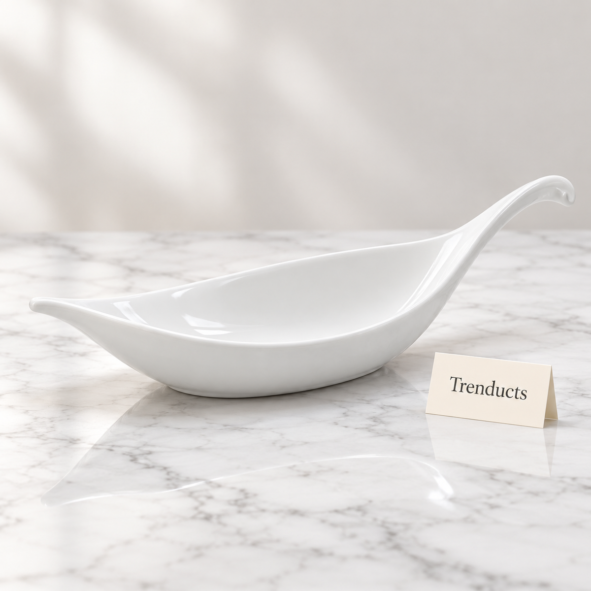 Symphony Twist Bowl 36.5 cm - White Leaf Serving Bowl
