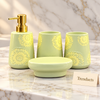 Brilliant 4 Piece Bathroom Set - Dark Green Sunflower