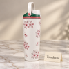 Premium Floral Water Bottle - White Cherry Blossom with Handle