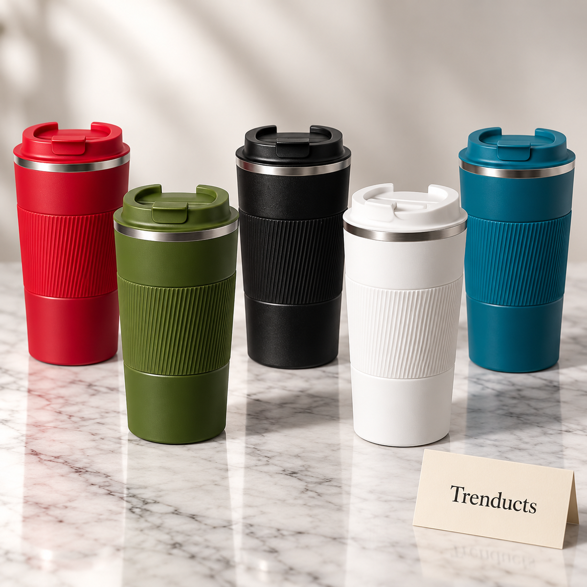 Stainless Steel 304 Coffee Tumbler - Flip Lid Travel Cup (Random)