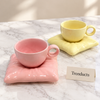 Ceramic Cup and Saucer Set - Cushion Saucer