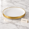 Brilliant Gold Beaded Rim Plate - White