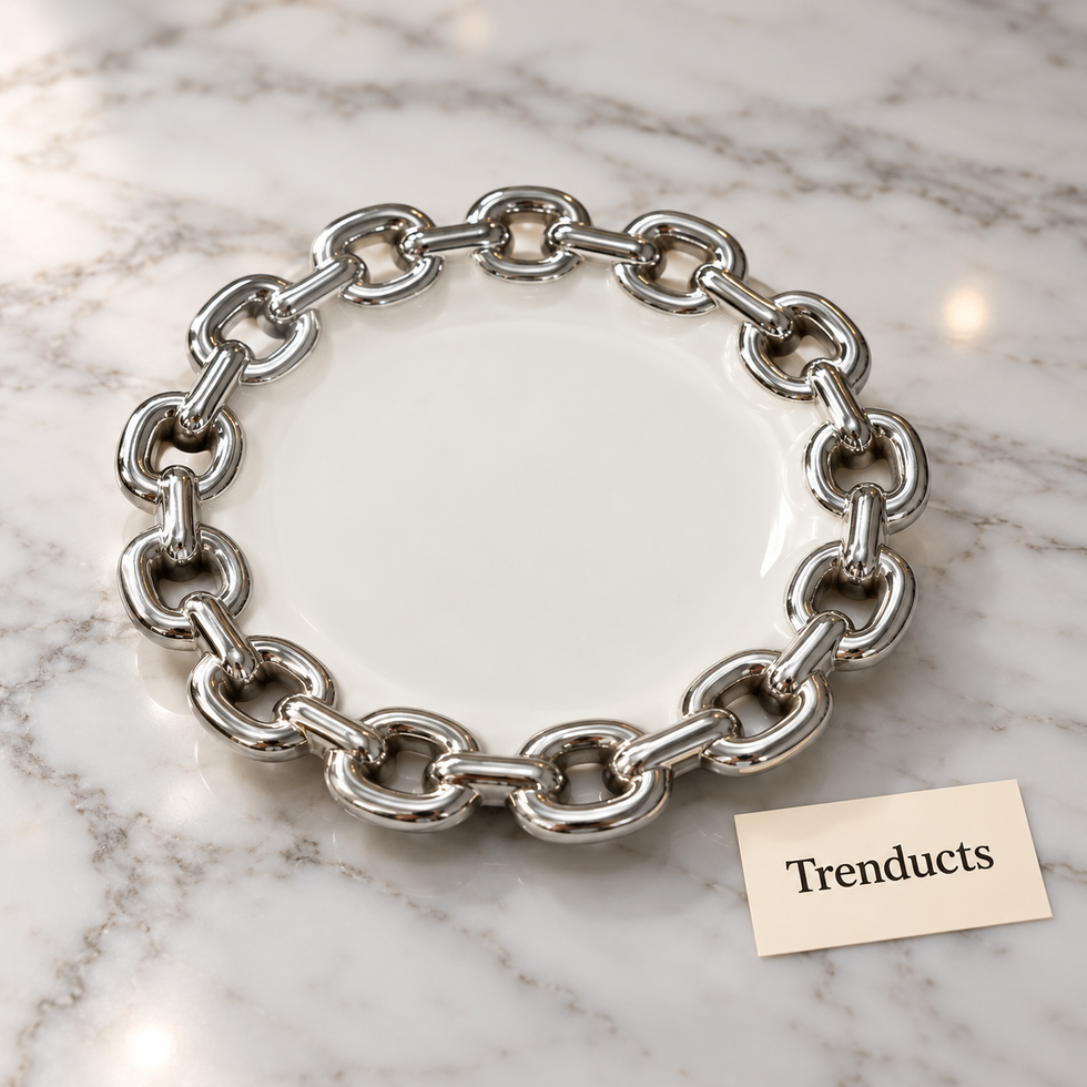 Brilliant Round Plate 6 Inch - Silver Chain Edge
