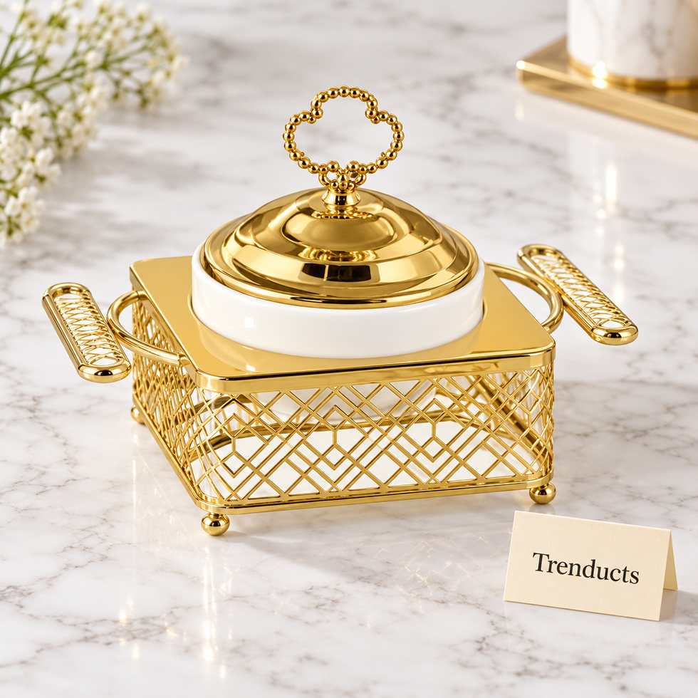 Brilliant 5″ Bowl with Lid and Gold Stand