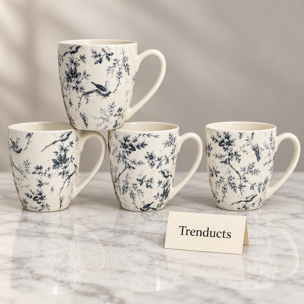 Bird and Branch Mug 450 ml - Grey Botanical (Random)