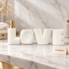 Brilliant 4-Piece Porcelain Bathroom Set - LOVE Letters