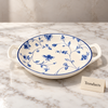 Brilliant Round Serving Dish - Blue Peony Twin Handles