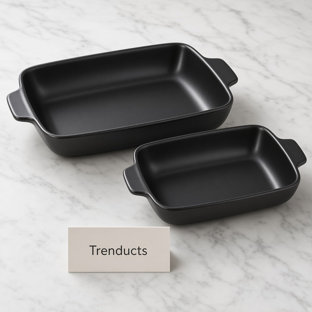 Danny Home Ceramic Rectangular Baking Dish - Black