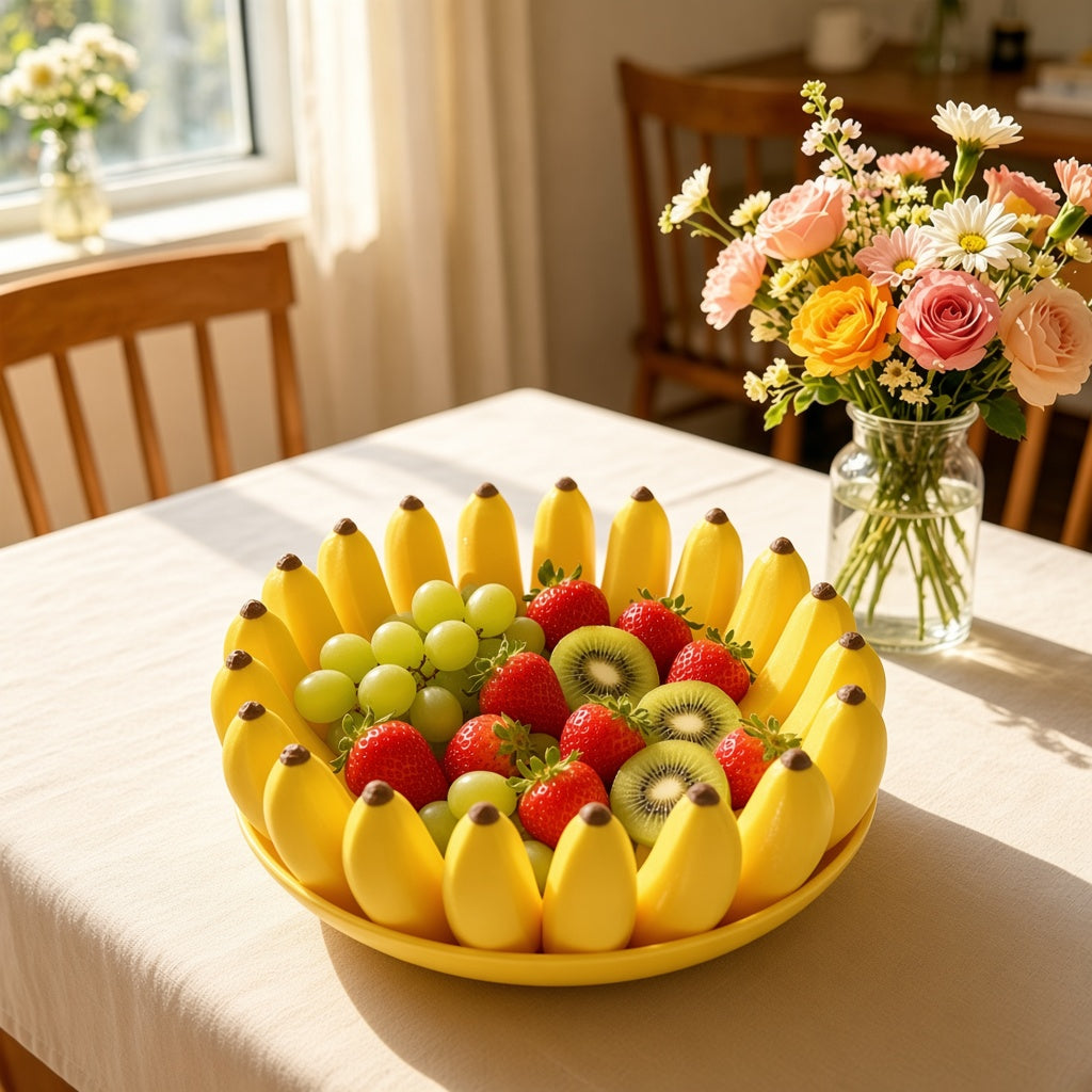 Banana Shaped Fruit Bowl - Yellow Decorative Bowl