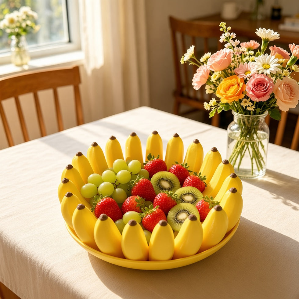 Banana Shaped Fruit Bowl - Yellow Decorative Bowl