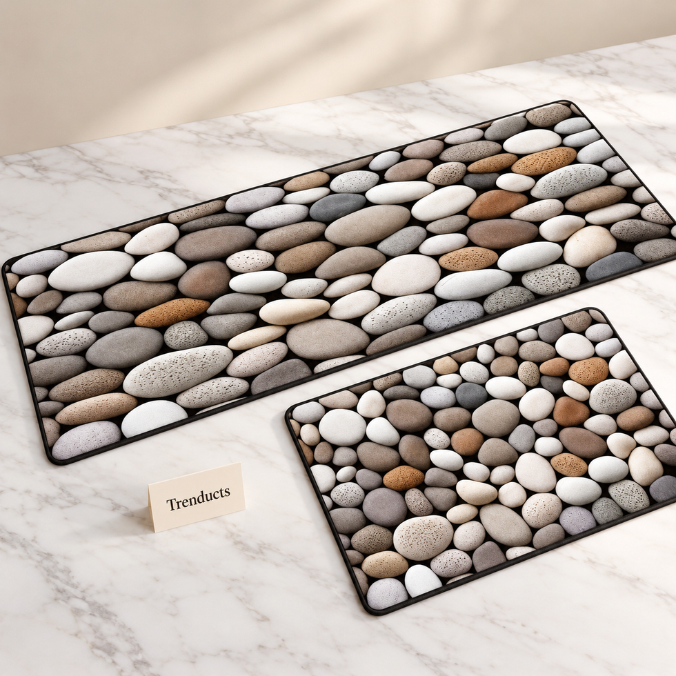 Kitchen Mat Set - 2 Piece 3D Print Floor Runner & Mat