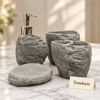 Bathroom Set 4-Piece Rough Rock-Texture Design