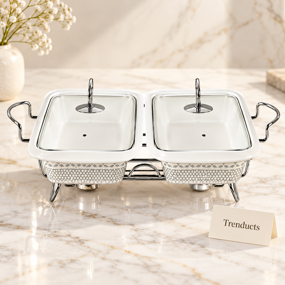 Brilliant 13 Inch Twin Rectangular Dish with Stand
