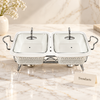 Brilliant 13 Inch Twin Rectangular Dish with Stand