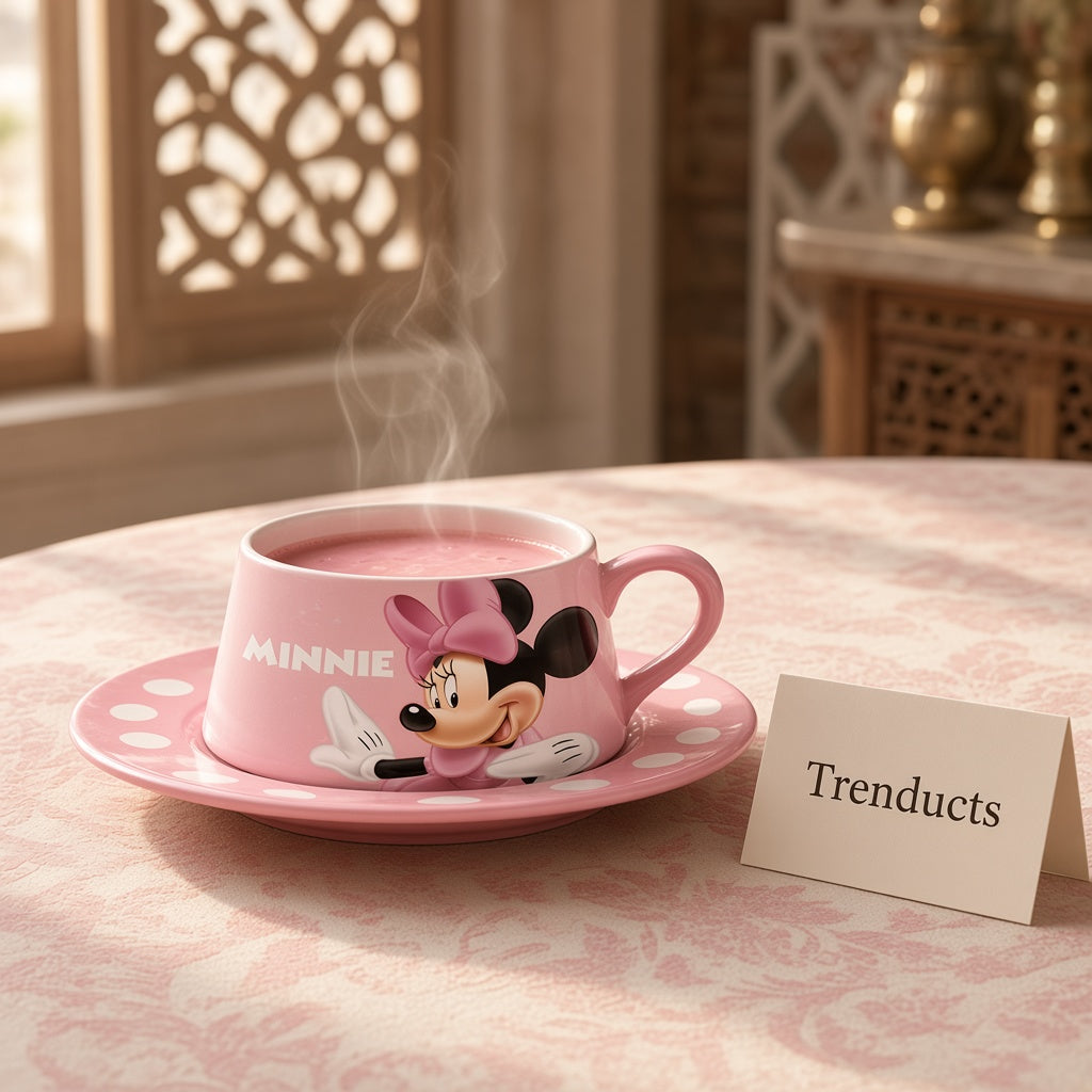 Disney Minnie Mouse Ceramic Cup and Saucer Set - Pink