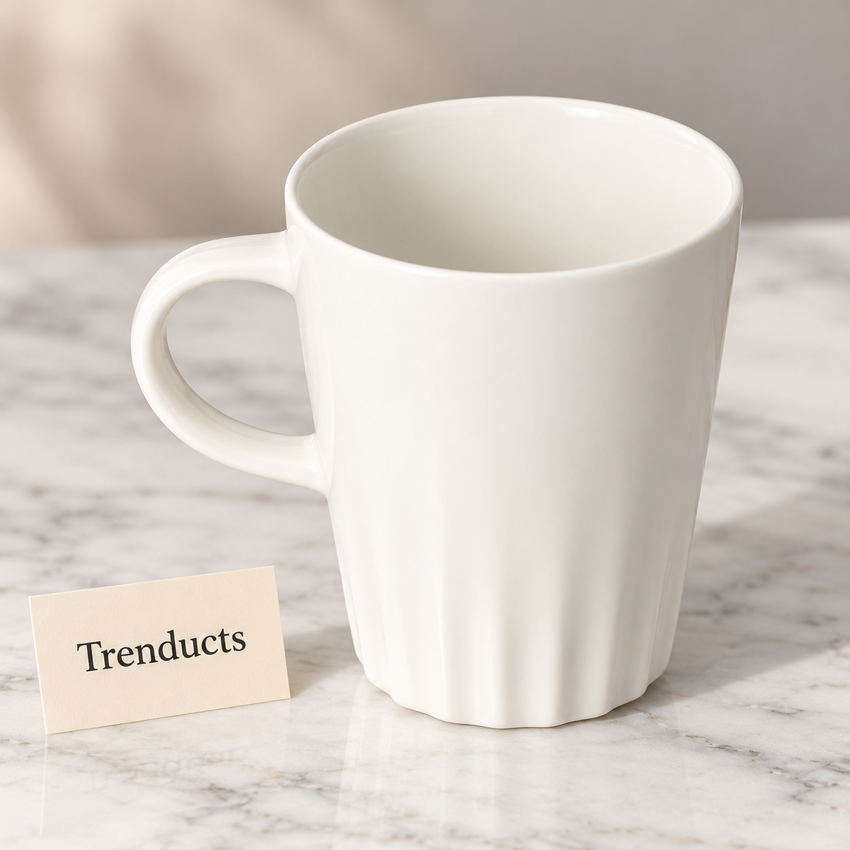 Danny Home Porcelain Mug - 350 ml Fluted Base White