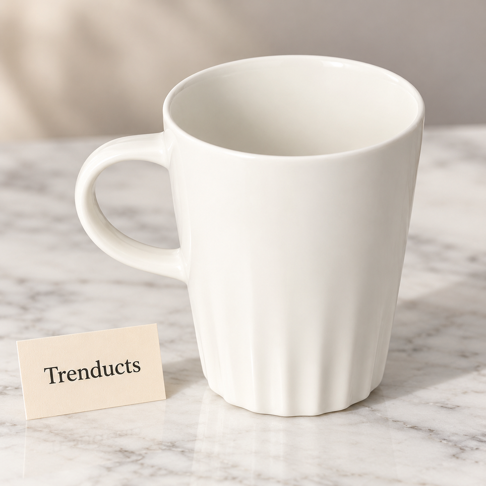 Danny Home Porcelain Mug - 350 ml Fluted Base White