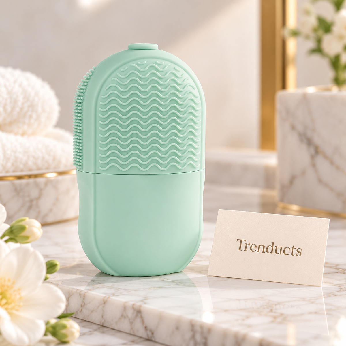 2 in 1 Silicone Ice Roller for Face with Cleansing Brush Lid