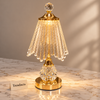 Crystal Lamp - Ruffled Ribbed Shade Gold Table Lamp