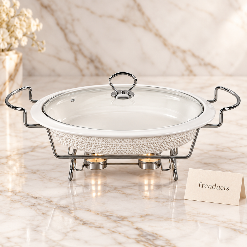 Brilliant Oval Dish With Candle Stand - Silver Stand
