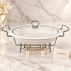 Brilliant Oval Dish With Candle Stand - Silver Stand