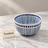 Danny Home Bowl 4.5 Inch - White with Blue Lines