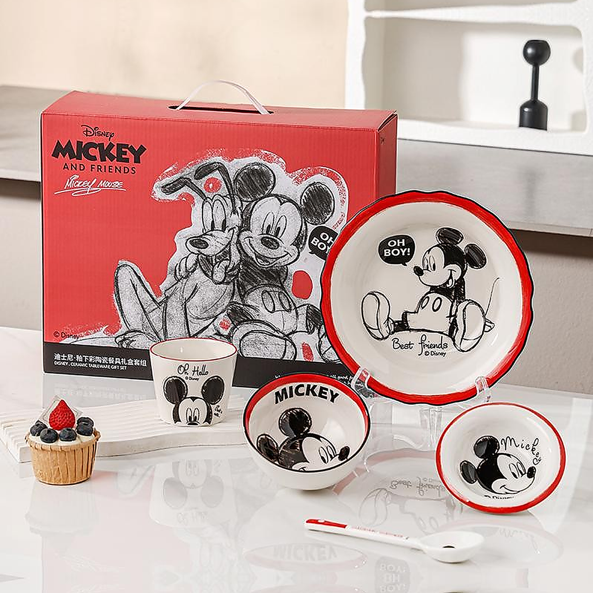 Disney Mickey Mouse Ceramic Tableware Set 5 Pieces