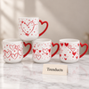 Heart Handle Mug 470 ml - Red Hearts Print (Random)