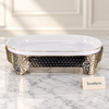 Brilliant Oval Plate with Stand - 12″ White Ceramic