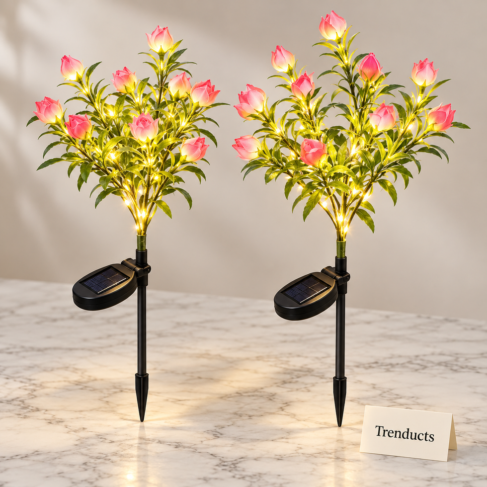 Solar Flower Lights - Pack of 2 Garden Stake Lamps 42 LED