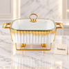 Brilliant Ceramic Casserole Dish with Candle Warmer Stand