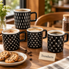 Danny Home Ceramic Coffee Mug 380ml - Black White Pattern (each)