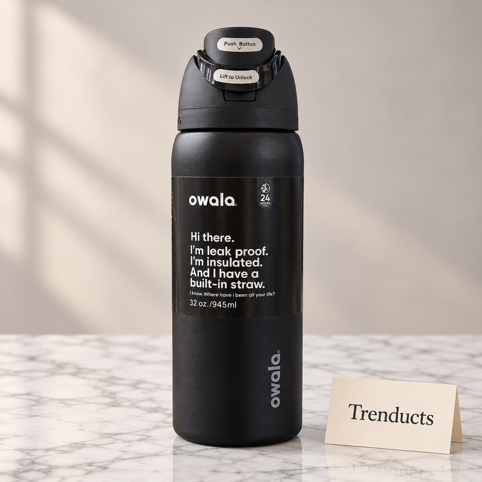 Owala Water Bottle 32 oz - Matte Black Finish