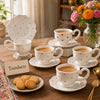 Ceramic Heart Pattern Cup and Saucer 250ml (each)