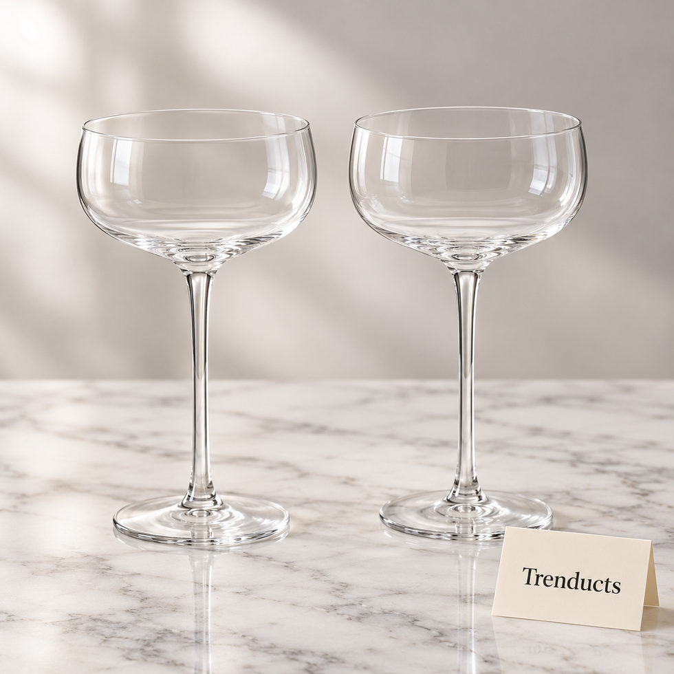 Danny Home Coupe Glass Set - 2 Pcs Clear Stemmed