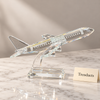 Crystal Airplane Model - Clear Ornament on Stand