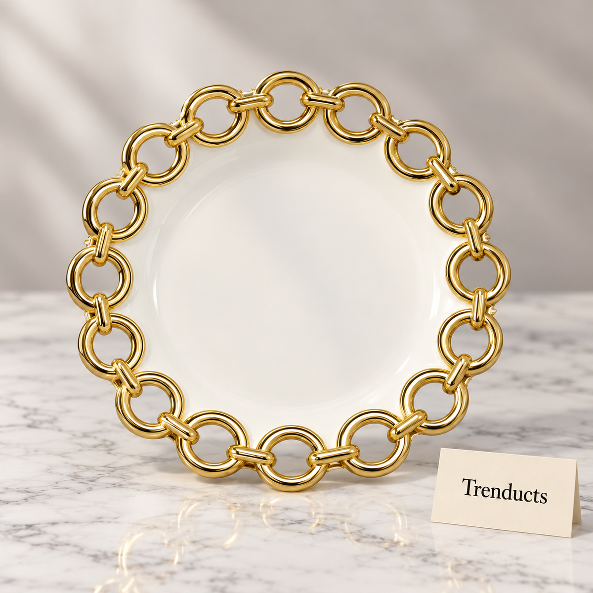 Brilliant Round Plate 9 Inch - Gold Circle Edge