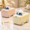 Creative Bus Shaped Tissue Box with Wheels - Random Colour