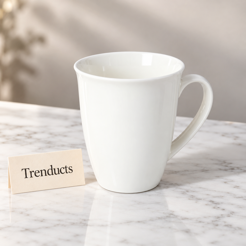 Danny Home White Mug - V-Shape Tapered Porcelain