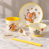 Disney Tom & Jerry Plate Set with Mug - 5 Piece Cartoon Tableware Yellow