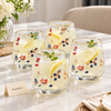 Danny Home Floral Gold Rim Stemless Glass Set of 4 - 420ml