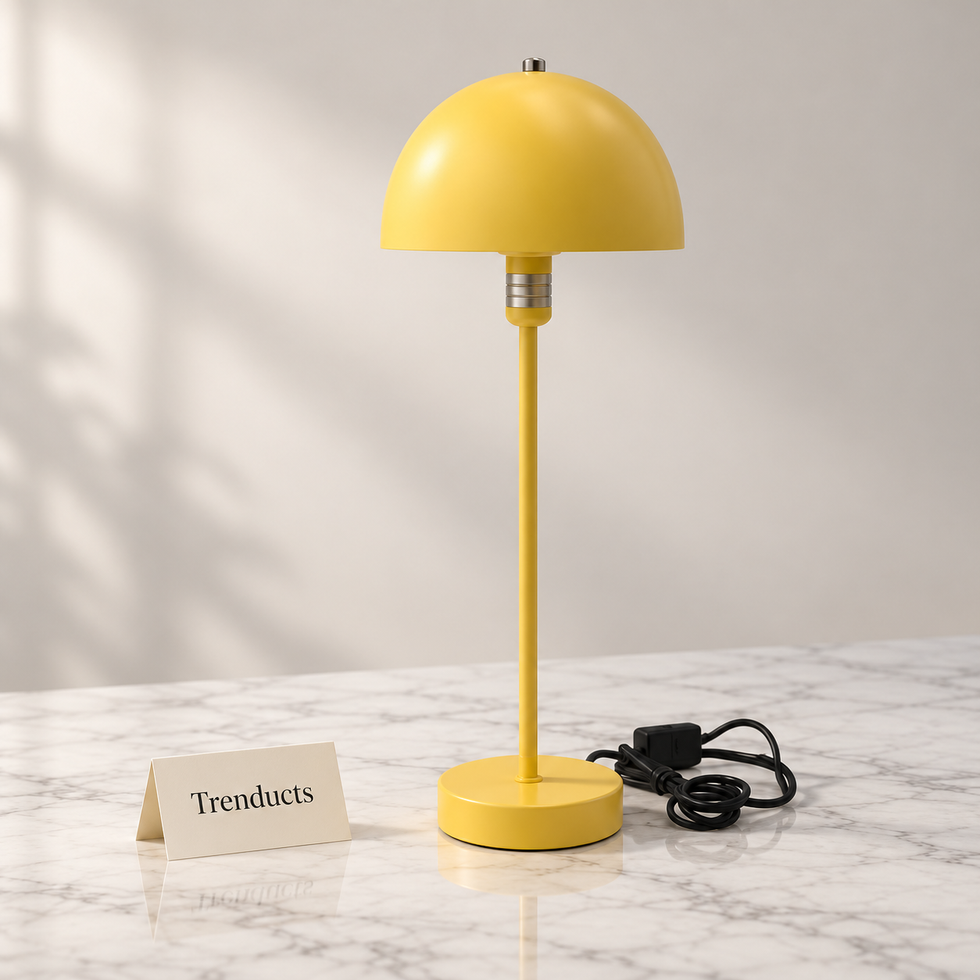 Danny Home Mushroom Table Lamp - Yellow Metal