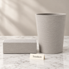 Woven Tissue Box & Dustbin - Light Grey Fine Weave