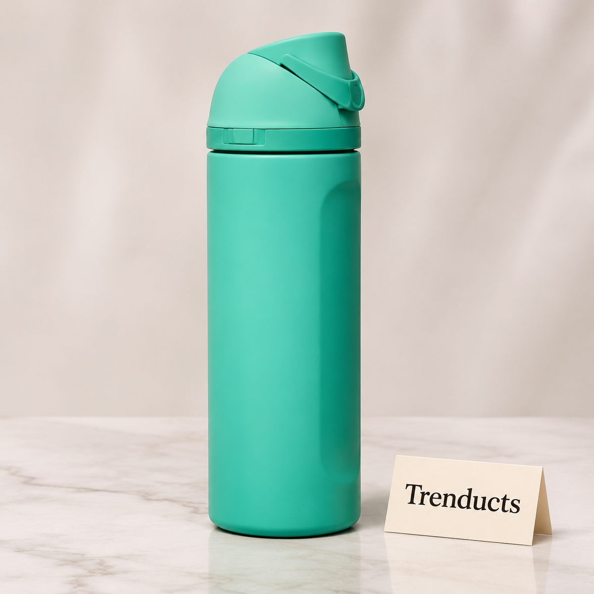 Premium Insulated Water Bottle - Teal with Flip Straw Lid