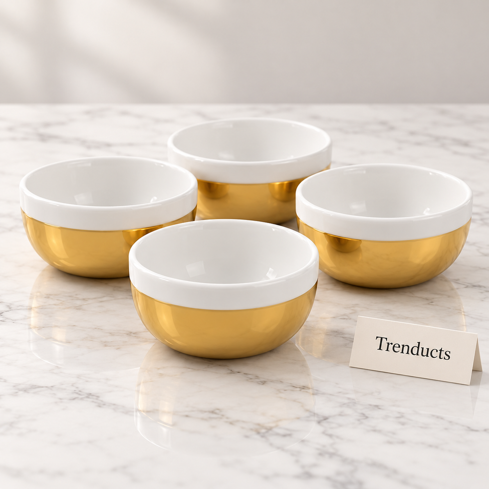 Symphony Gold Condiment Bowl Set of 4 - White and Gold