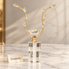 Tall Crystal Candle Stand - Gold Metal Branching Arms