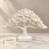 White Tree Form Table Accent - Textured Canopy Sculpture