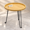 Round Foldable Side Table 17.5 Inch Tray Top