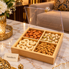 Bamboo Wood Dry Fruit Box with Acrylic Lid - 4 Compartments
